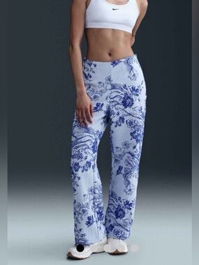 Nike Women's Mid-Rise Jacquard Tracksuit Pants Floral Running Large NWT